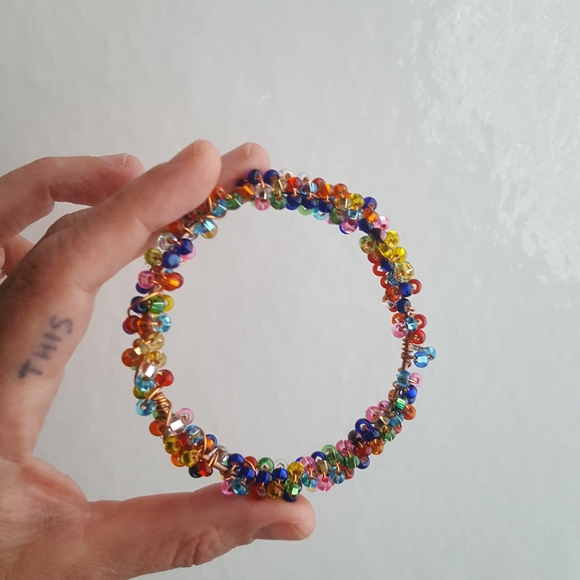 🌙Set Czech Glass Beaded Bangle Handmade - Picture 9 of 12